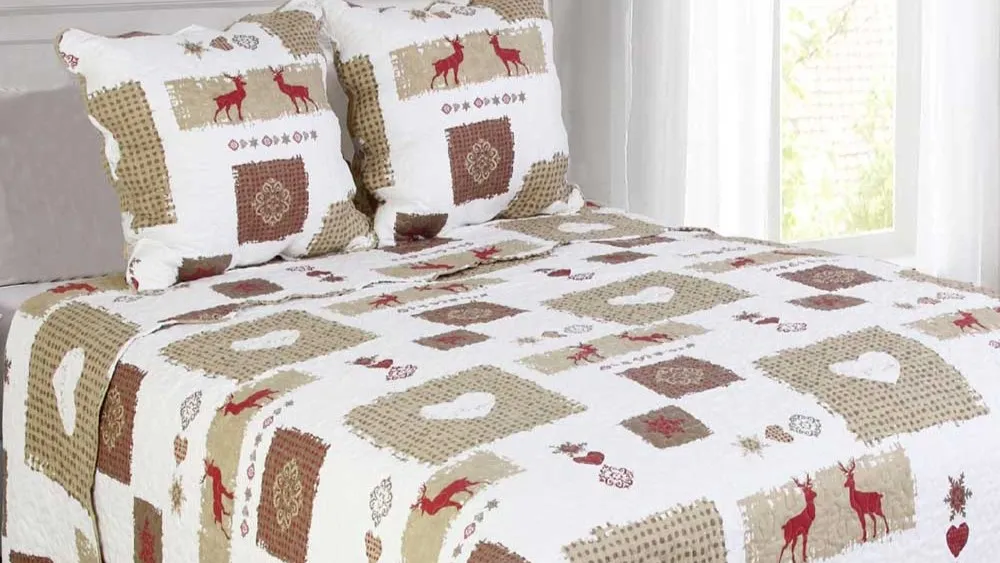 Boutis Montagne marron et blanc